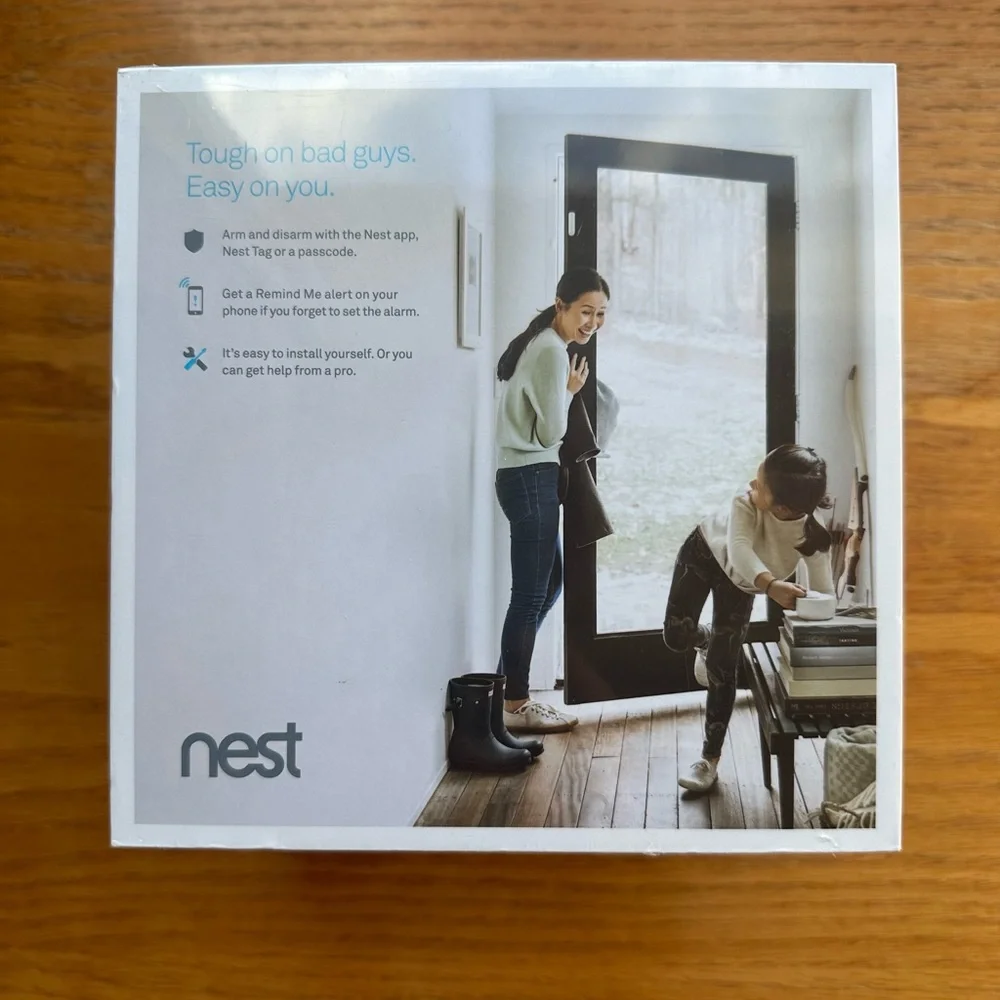Unopened and unused! Google Nest Secure alarm system starter pack.